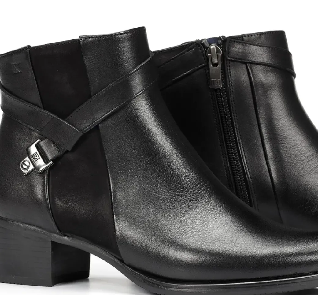 Clearance Fluchos ALEGRIA D7232 Black Ankle Boot