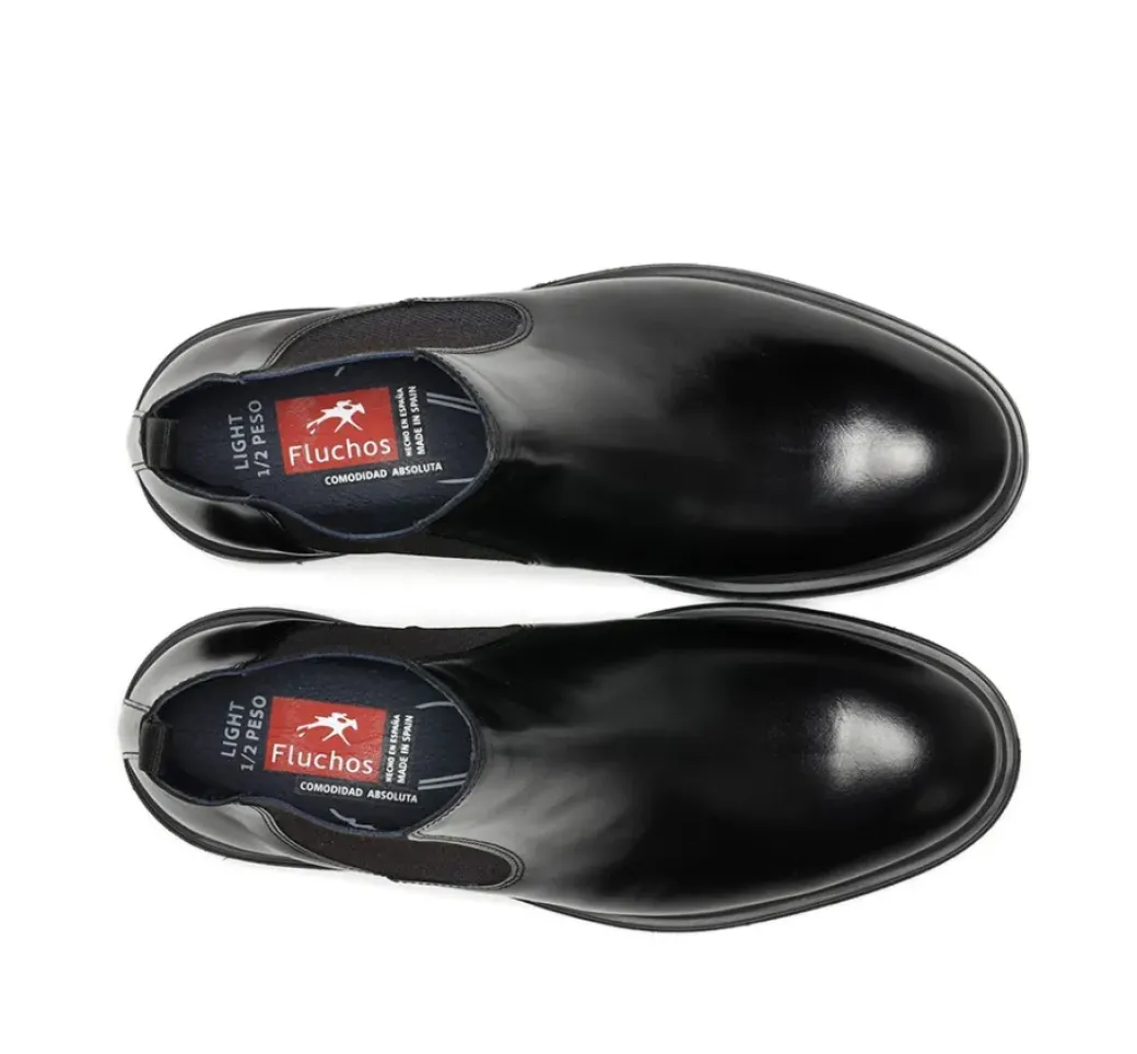 Outlet Fluchos BELGAS F0770 Black Ankle Boot