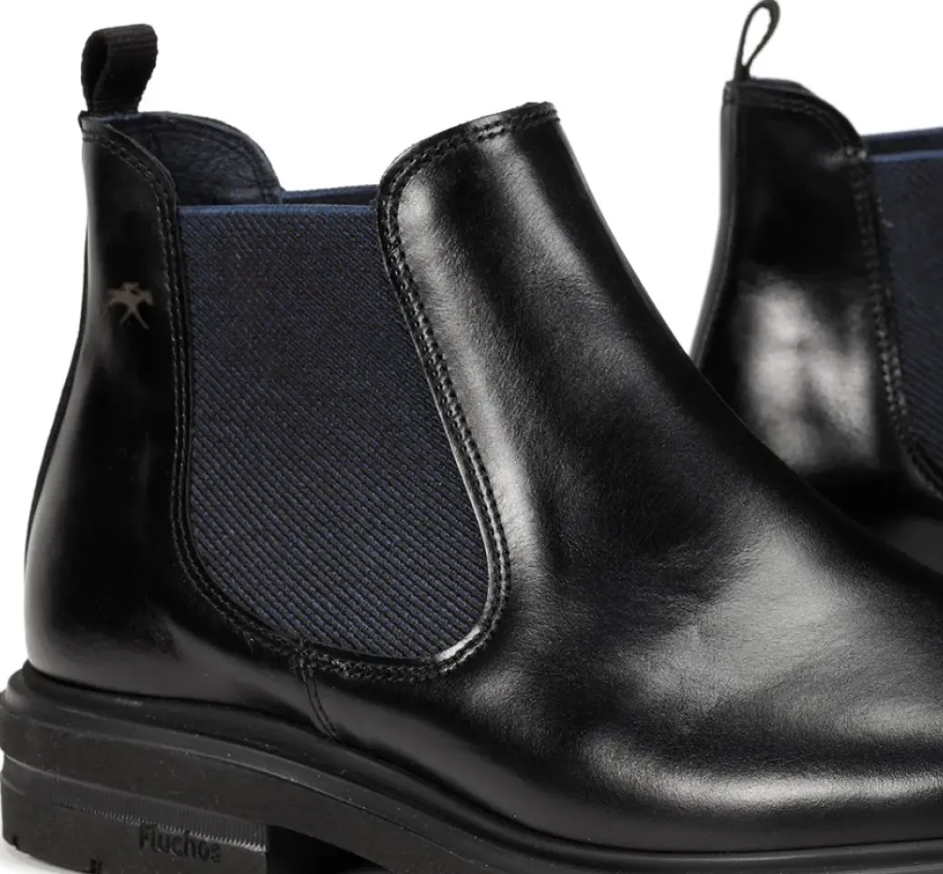 Outlet Fluchos BELGAS F0770 Black Ankle Boot