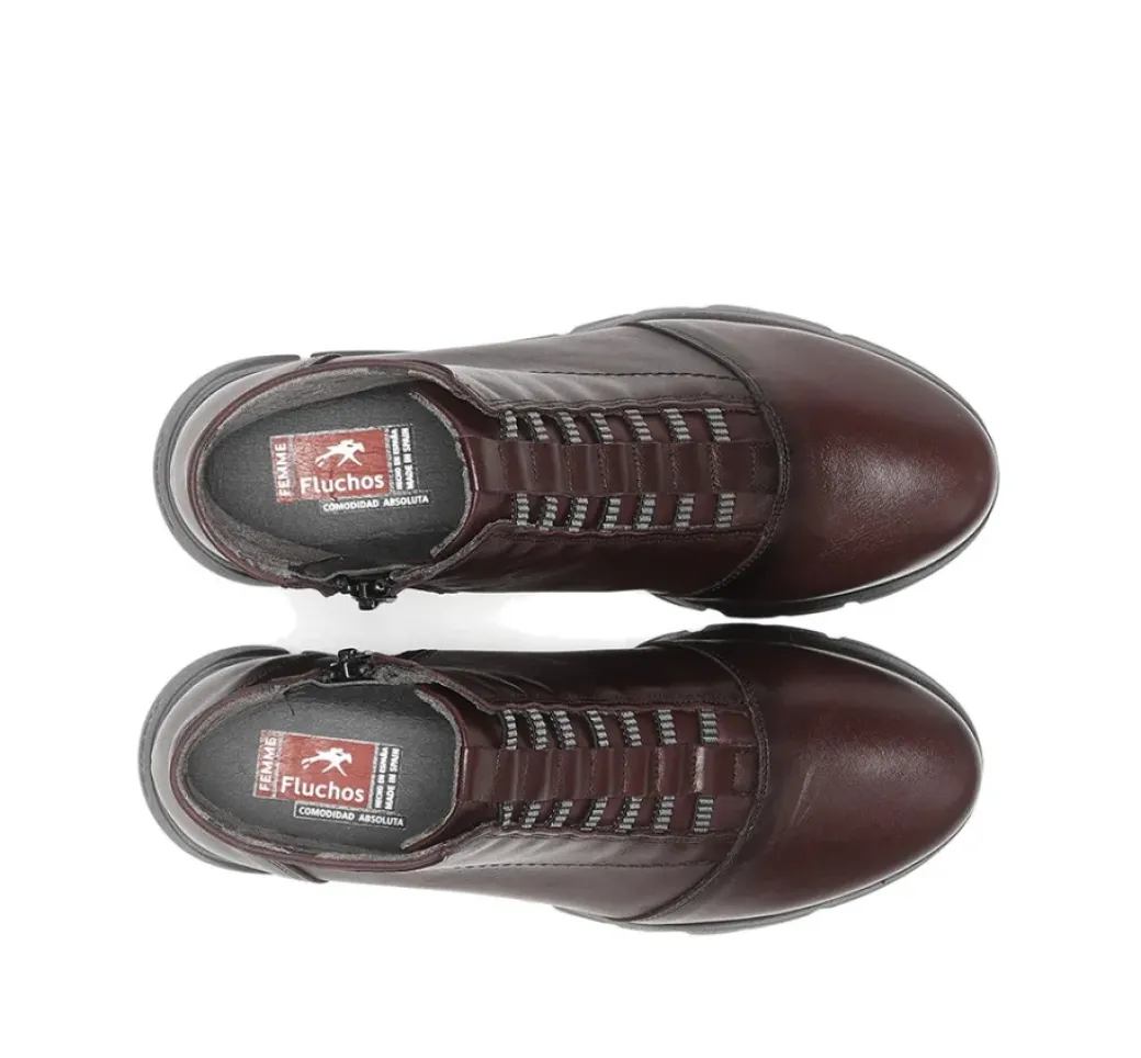 Fashion Fluchos BONA F1358 Burgundy Ankle Boot