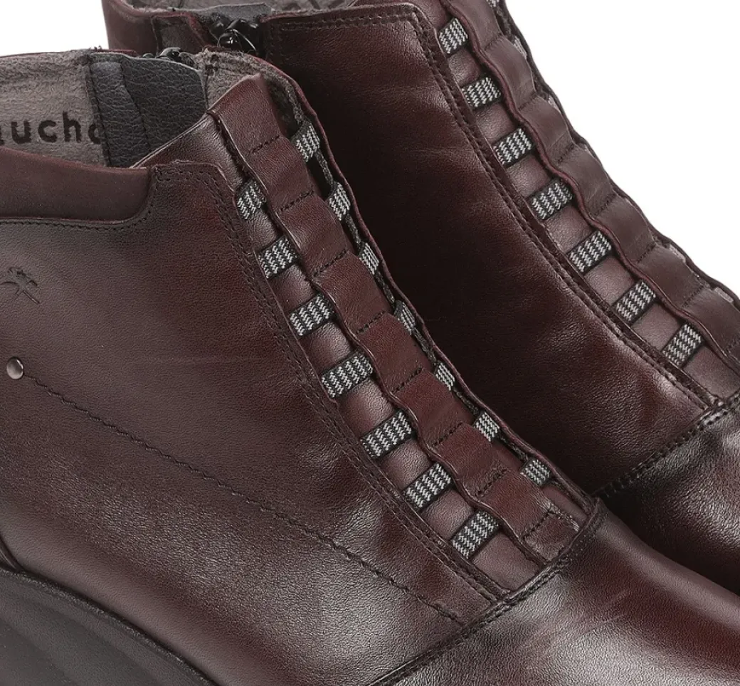 Fashion Fluchos BONA F1358 Burgundy Ankle Boot