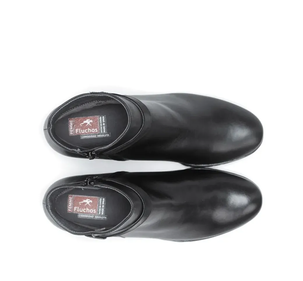 Outlet Fluchos CHARIS F0937 Black Ankle Boot