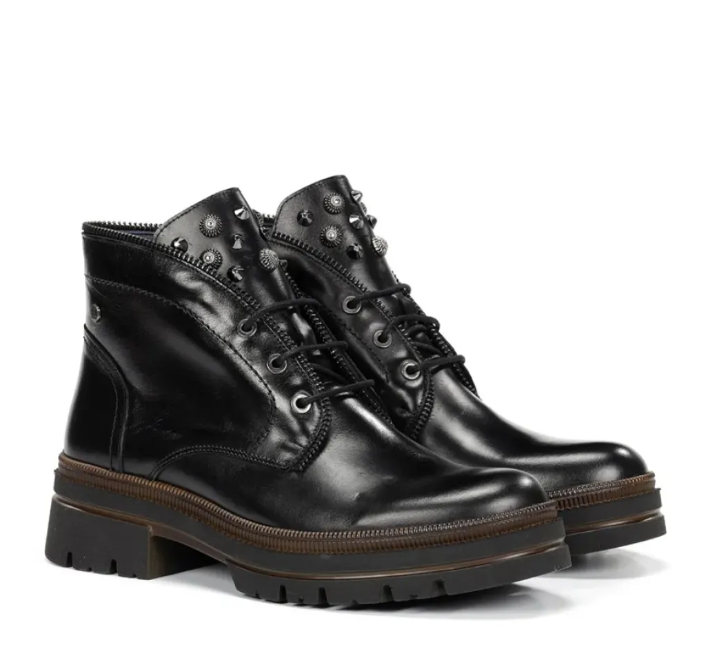 Best Sale Fluchos COSMO D9390 Black Ankle Boot