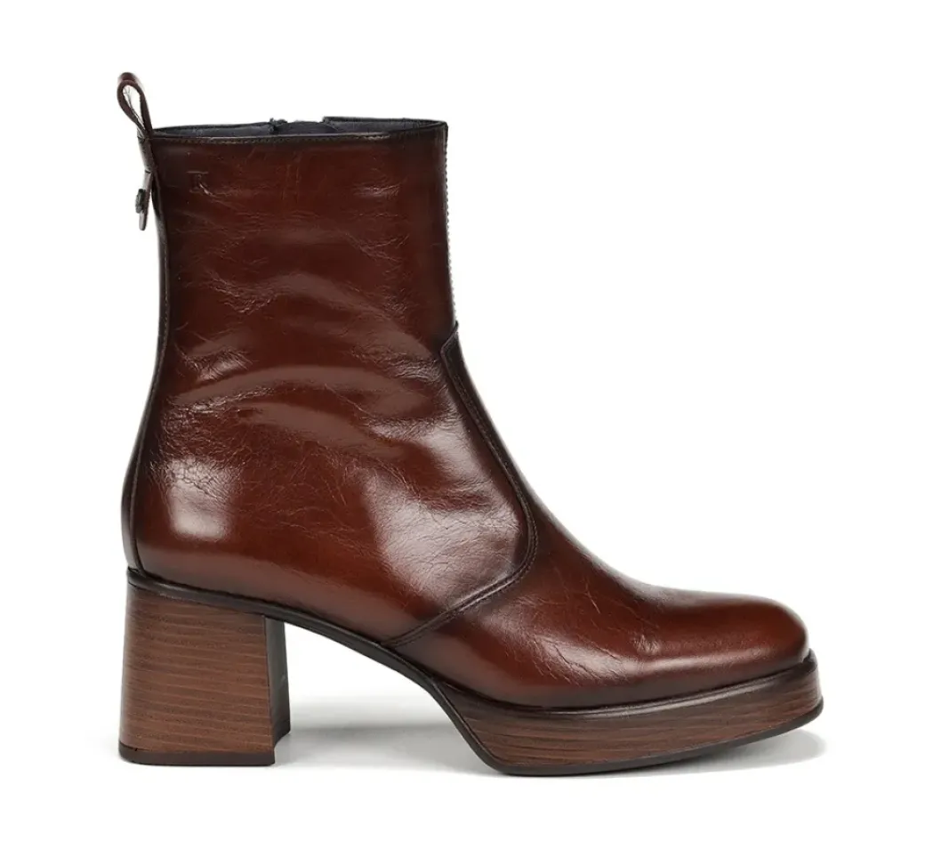 Cheap Fluchos CRISTEL D9157 Brown Ankle Boot