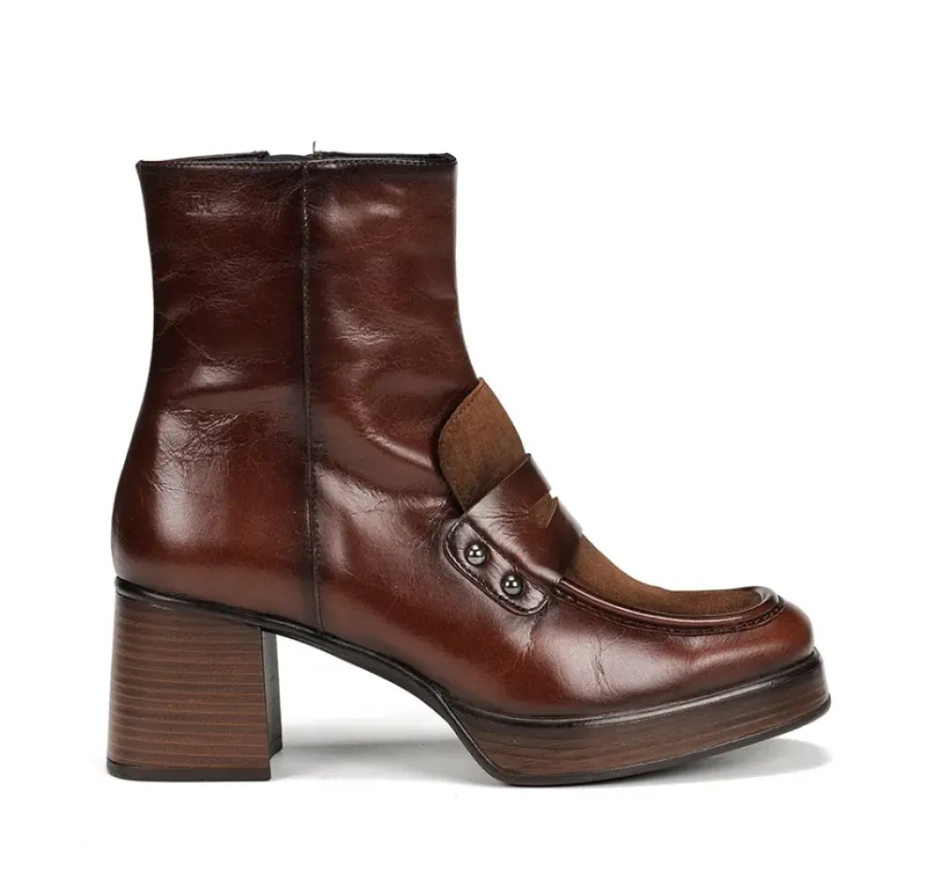 Cheap Fluchos CRISTEL D9158 Brown Ankle Boot