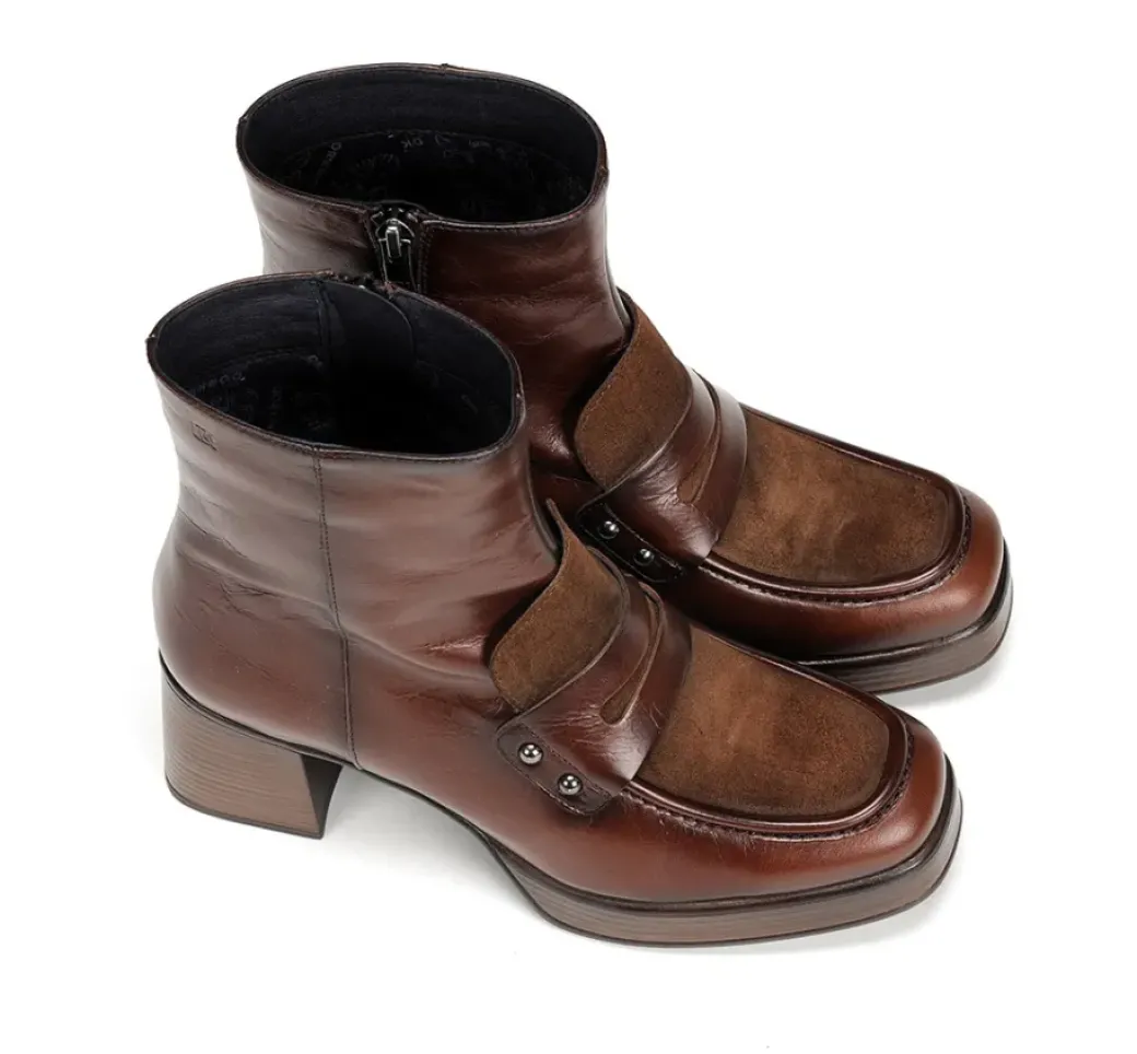 Cheap Fluchos CRISTEL D9158 Brown Ankle Boot
