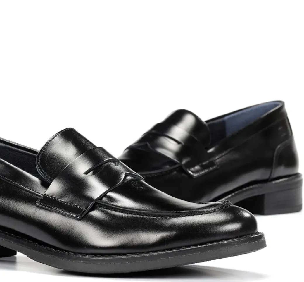 New Fluchos HARVARD D8710 Black Moccasin