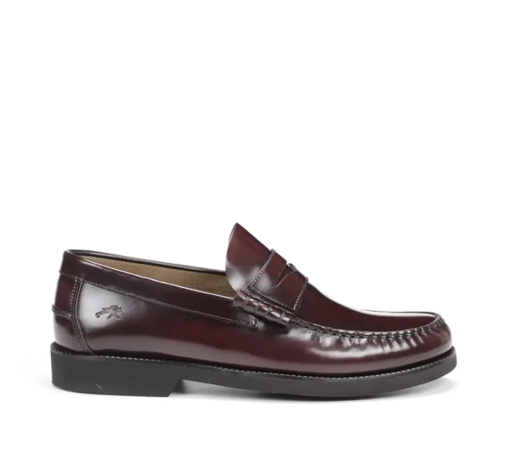 Clearance Fluchos STAMFORD F0047 Burgundy Moccasin