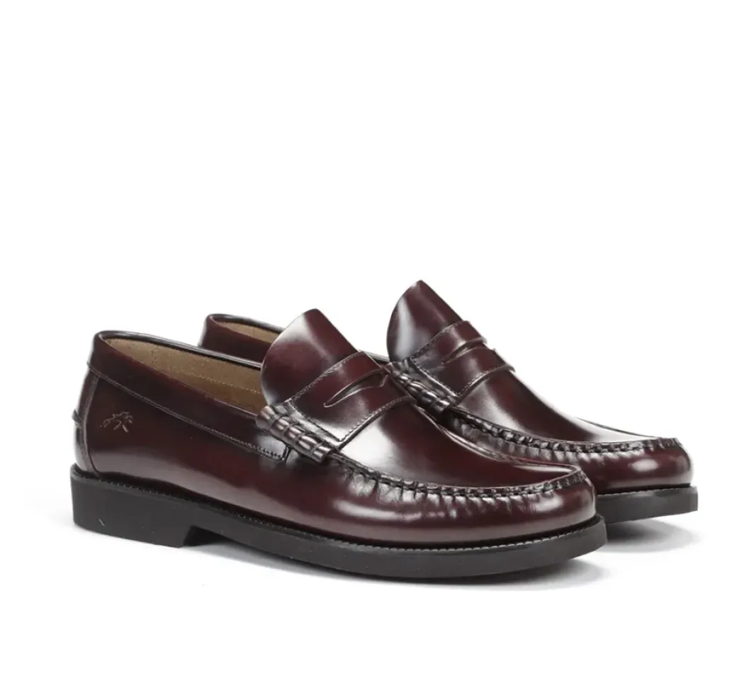 Clearance Fluchos STAMFORD F0047 Burgundy Moccasin